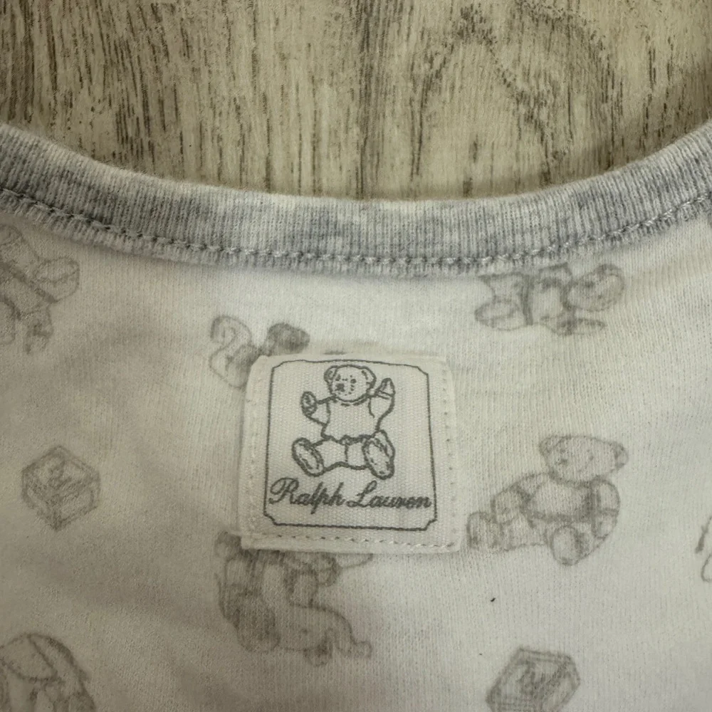 Ralph Lauren White and Gray bear Footies